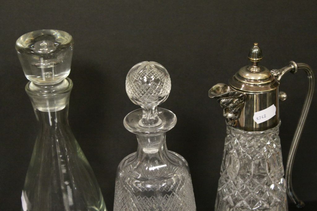 Silver plate & glass Claret jug & two Decanters - Image 2 of 2