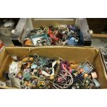 A large quantity of costume jewellery in two boxes to include necklaces, earrings, bangles etc (2)