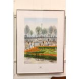 Framed & glazed limited edition Lithograph "Les Tuileries" by Ledan Franch with Christie's