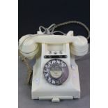 Vintage white Bakelite Telephone with pull out tray