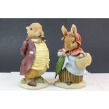 Two large resin Beatrix Potter Rabbit figures