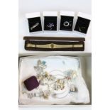 Collection of costume & other jewellery to include Silver, plus three silver gemset pendants and a