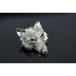 Silver Brooch / Pendant in the form of a Fox Mask