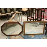 Two Wooden Framed Mirrors