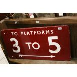 Vintage Enamel Railway Station sign "To Platforms 3 to 5"