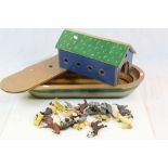 Scratch built Wooden Noah's Ark toy with Animals