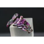 Lea Stein Style Purple Fox Brooch