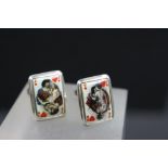 Pair of Silver and Enamel Cufflinks depicting Two Nude Images