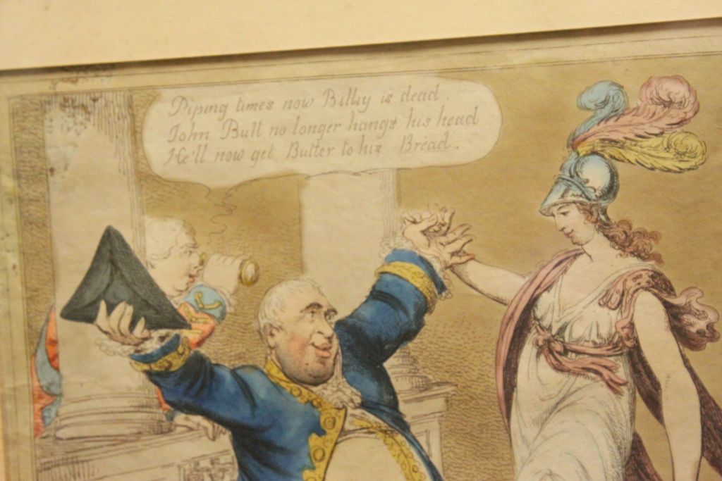 Framed & glazed early 19th Century humorous Political Engraving "The Honey Moon" - Image 2 of 2