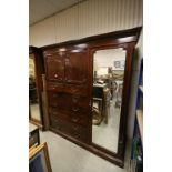 19th century Mahogany Compendium Wardrobe comprising two Doors opening to reveal Shelved Cupboard