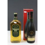 Litre bottle of Tullamore Dew Irish Whisky & a boxed bottle of Remy Martin VSOP Champagne Cognac