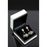 Pair of Designer Style Panther Earrings set with Marcasite