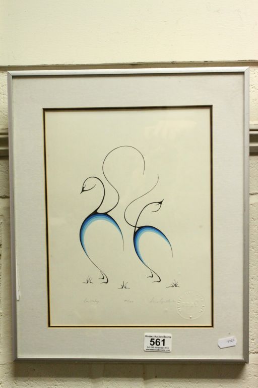 Cyrette Fine Arts limited edition framed & glazed Print "Courtship", pencil signed by the Artist