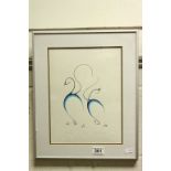 Cyrette Fine Arts limited edition framed & glazed Print "Courtship", pencil signed by the Artist