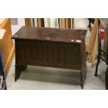 Small Oak Coffer with Thumbnail Decoration to front panel