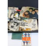 Tray of mixed Beatles & other ephemera plus a part filled Autograph album with "The Searchers,