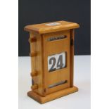 Edwardian Style Pine Cased Desk Calendar