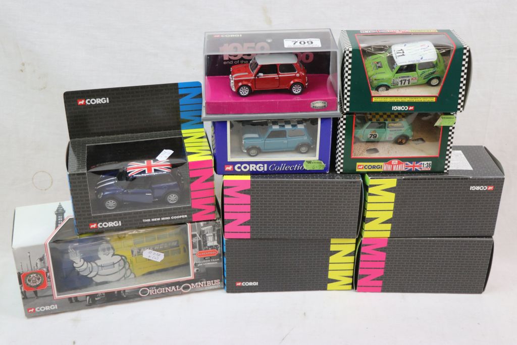 Collection of 10 boxed Corgi diecast Mini vehicles to include 1:36 The New Mini One CC86509, 4x - Image 2 of 8