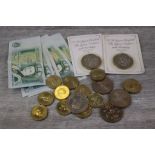 Collection of UK £5 & £2 Pounds coins and vintage £1 Banknotes