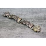 Dutch continental silver panel chain link bracelet, cast Biblical decoration possibly depicting