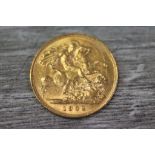 Edwardian half sovereign coin dated 1902