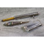 Sampson Mordan & Co silver gravity pencil holder, hallmarked Chester, date letter indistinct