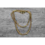 9ct yellow gold fancy belcher link necklace with spring ring style clasp, length approximately 45cm