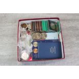 Box of mixed UK commemorative crown coins, Decimal sets etc