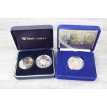 Boxed Royal Mint Battle of Trafalgar Silver proof Crown coin with COA 2005, & a boxed Westminster