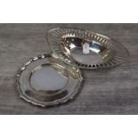 Edwardian silver boat shaped pierced pin dish, open arched pattern border, makers James Dixon & Sons