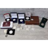 Collection of mainly Silver proof coinage to include 1992 New Zealand $5 Dollars, Thomas Jefferson