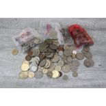 Bag of mixed vintage UK coinage to include Silver