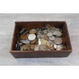 Box of mixed World & UK coinage to include; Tokens, Silver, 19th Century etc