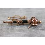Victorian novelty jasper and agate rose gold brooch modelled as a Scottish Claymore sword, the green