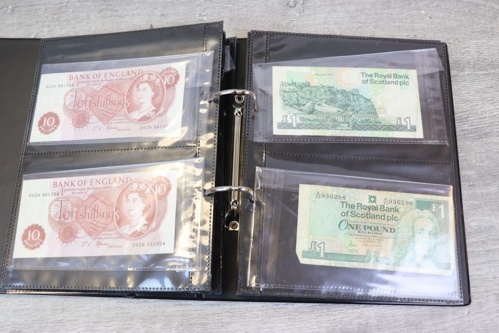 Album of over 50 UK & World vintage Banknotes to include; Uncirculated £5's, £1's, Faroe Islands - Image 8 of 15