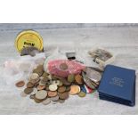 Bag of mixed UK & World coins and Medallion to include Silver plus a small amount of Belgian