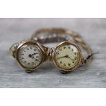 Two vintage Ladies hallmarked 9ct Gold Wristwatches, to include Buren, the other with expanding