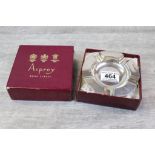 George V Asprey silver ashtray, diameter approximately 11.5cm, hallmarked Asprey & Co Ltd,