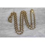 9ct yellow gold belcher link necklace, lobster clasp, length approximately 51cm