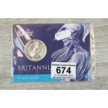 Uncirculated Britannia £50 pounds Silver coin 2015