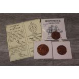 Three 19th C East India Company 'Admiral Garner' 1809 Shipwreck coins.