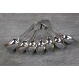 Set of six George V matched silver fiddle pattern teaspoons, makers William Hutton & Sons Ltd,