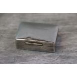 Edwardian Asprey snuff box of rectangular plain form, gilt interior, hinged lid, hallmarked Asprey &