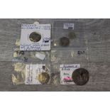 Four vintage Hammered silver Elizabeth I coins to include; Penny, Half groat, Three Pence &