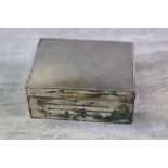 Mid twentieth century silver cigarette box with presentation inscription "Flight Lieutenant M.B.