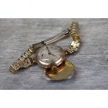 Ladies Vesta 15 jewels 9ct Gold wristwatch with Breguet hairspring & cut balance, the engine