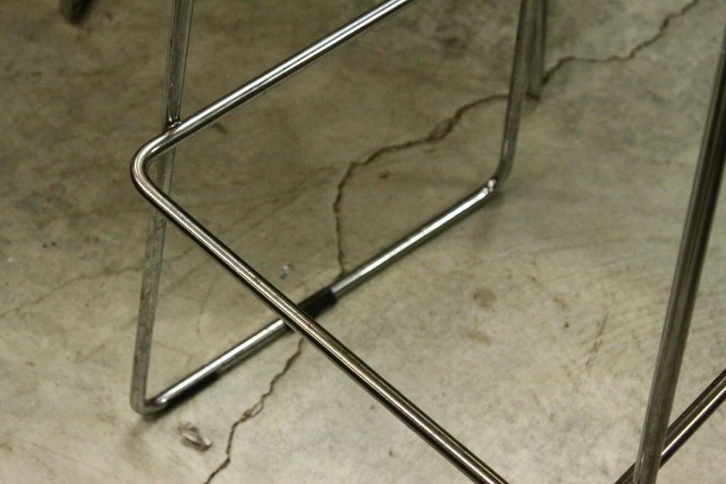 Seven Swedish Swedese ' Happy ' Bar Stools with Upholstered Seats and Chrome Stands - Image 3 of 7