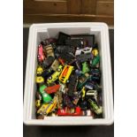 Tub of Mixed Loose Diecast Vehicles including Dinky, Corgi, Burago, etc