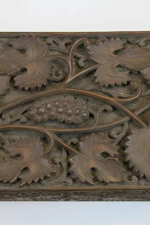 Hardwood Box profusely carved throughout with Vines and Grapes - Image 3 of 4