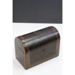 Victorian Tooled Leather Domed Top Stationery Box, the Fitted Interior stamped ' Jenner &